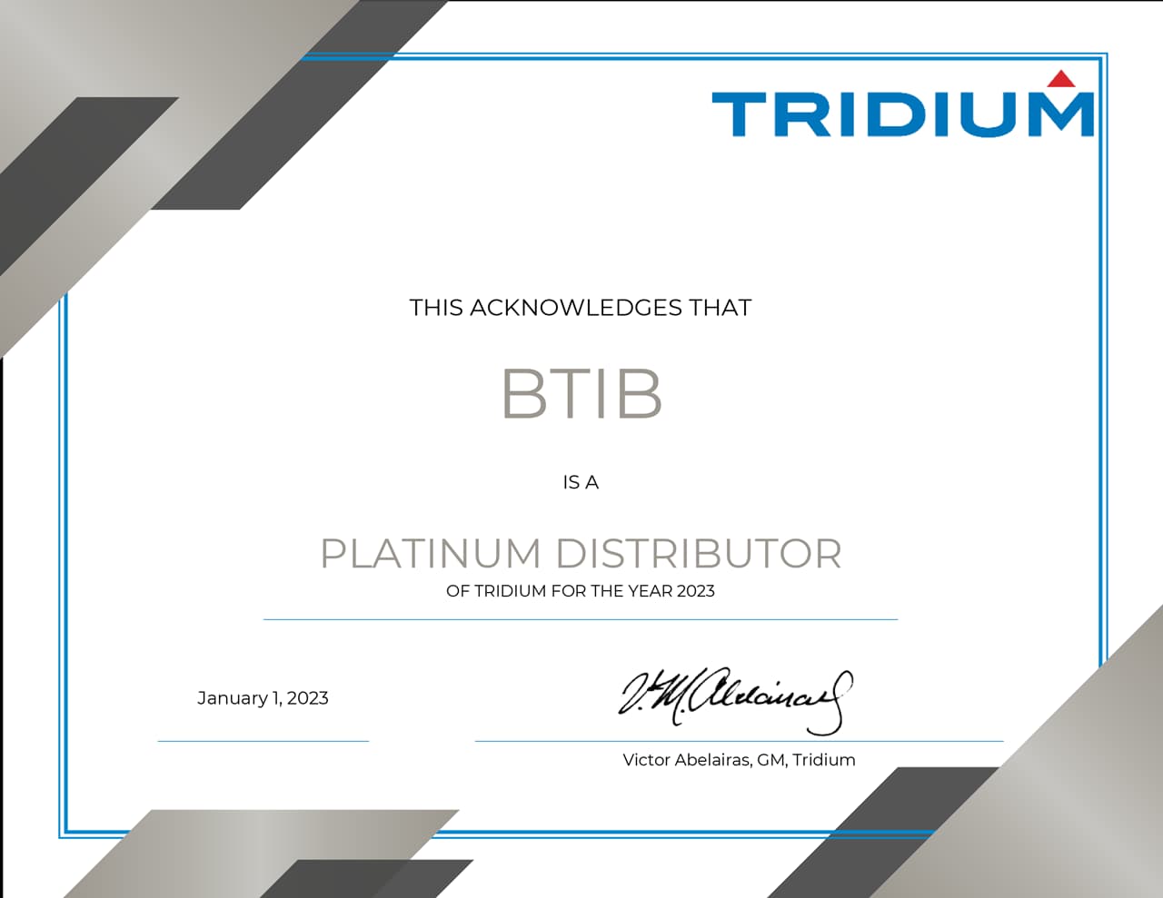 BTIB est reconnu Partenaire Platinum 2023 par Tridium !