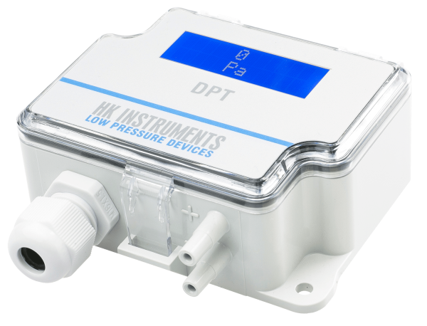 Transmetteur de pression différentielle Modbus avec mesure du débit d'air, zérotage automatique et écran affichage 0-2500 Pa - DPT-MOD-2500-AZ-D