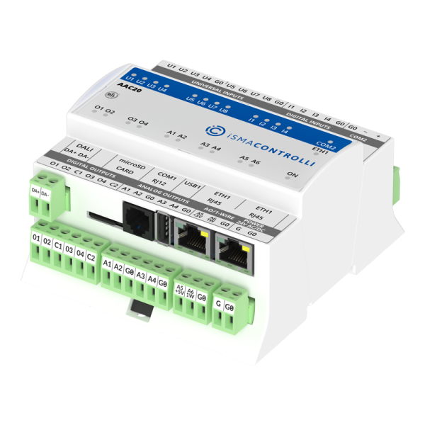 Automate programmable avec 22 entrées-sorties BACnet et Modbus iSMA-AAC20 iSMA CONTROLLI