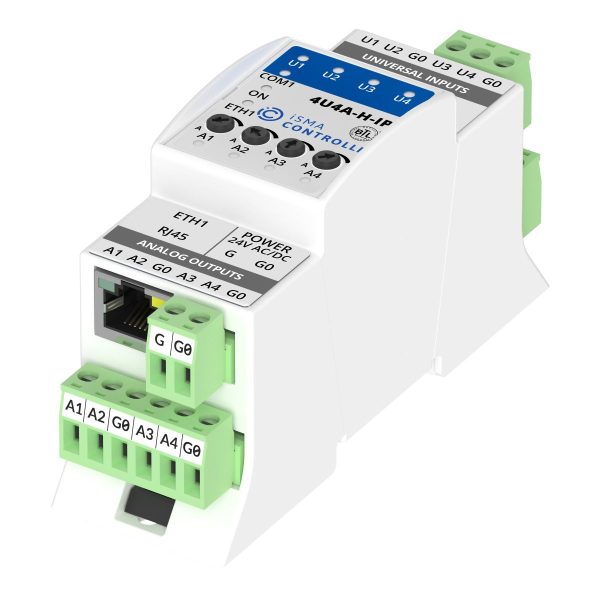 Module entrées-sorties analogiques et digitales iSMA-B-4U4A-H-IP iSMA CONTROLLI