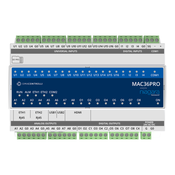iSMA CONTROLLI MAC36PRO Automate serveur Web Niagara 4 avec 36 entrées-sorties embarquées