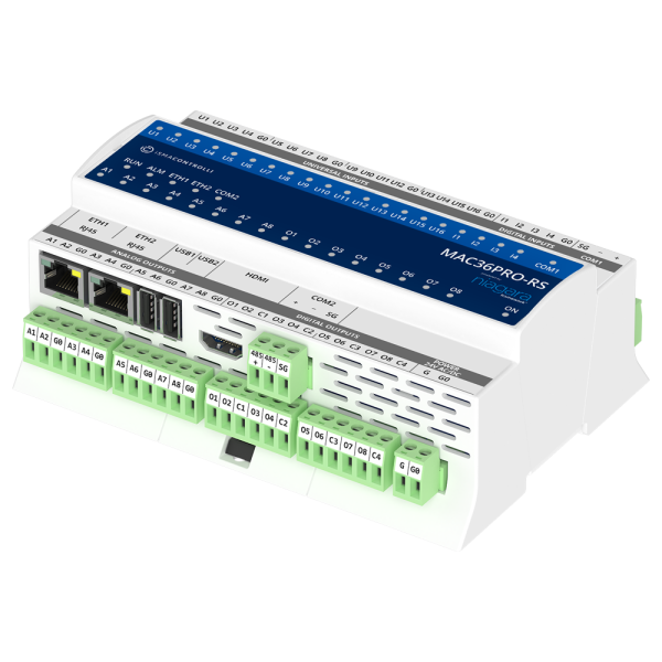 iSMA CONTROLLI MAC36PRO Automate serveur Web Niagara 4 avec 36 entrées-sorties embarquées - 2 x RS485 série - ISMA-B-MAC36PRO-RS-100