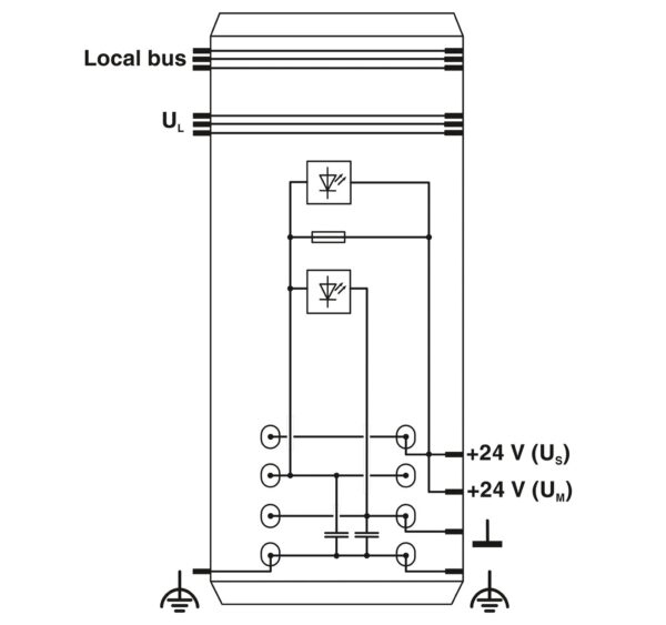 Module d'alimentation - IB IL 24 PWR IN/2-F-PAC